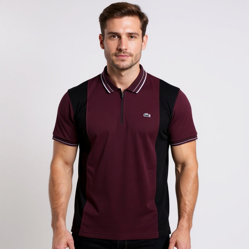 Maroon Black Polo – Trendy Men’s Wear Elvo By KA