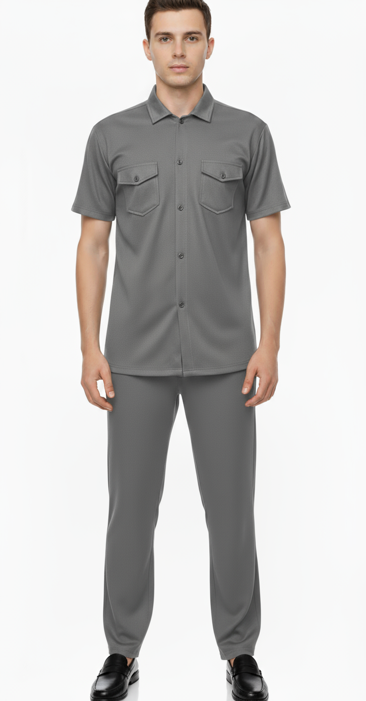 Men’s Safari Suit – Grey Elvo By KA