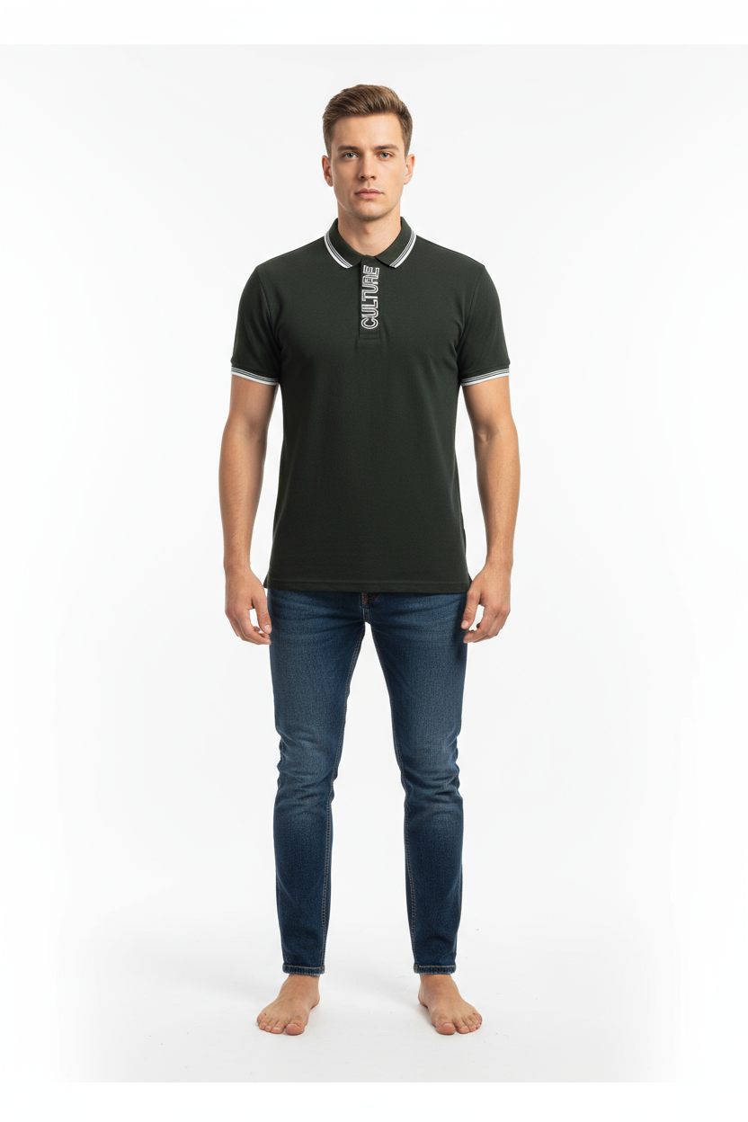 Men’s Green Polo Shirt – CULTURE Design Elvo By KA