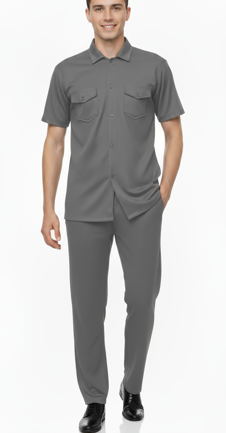 Men’s Safari Suit – Grey Elvo By KA