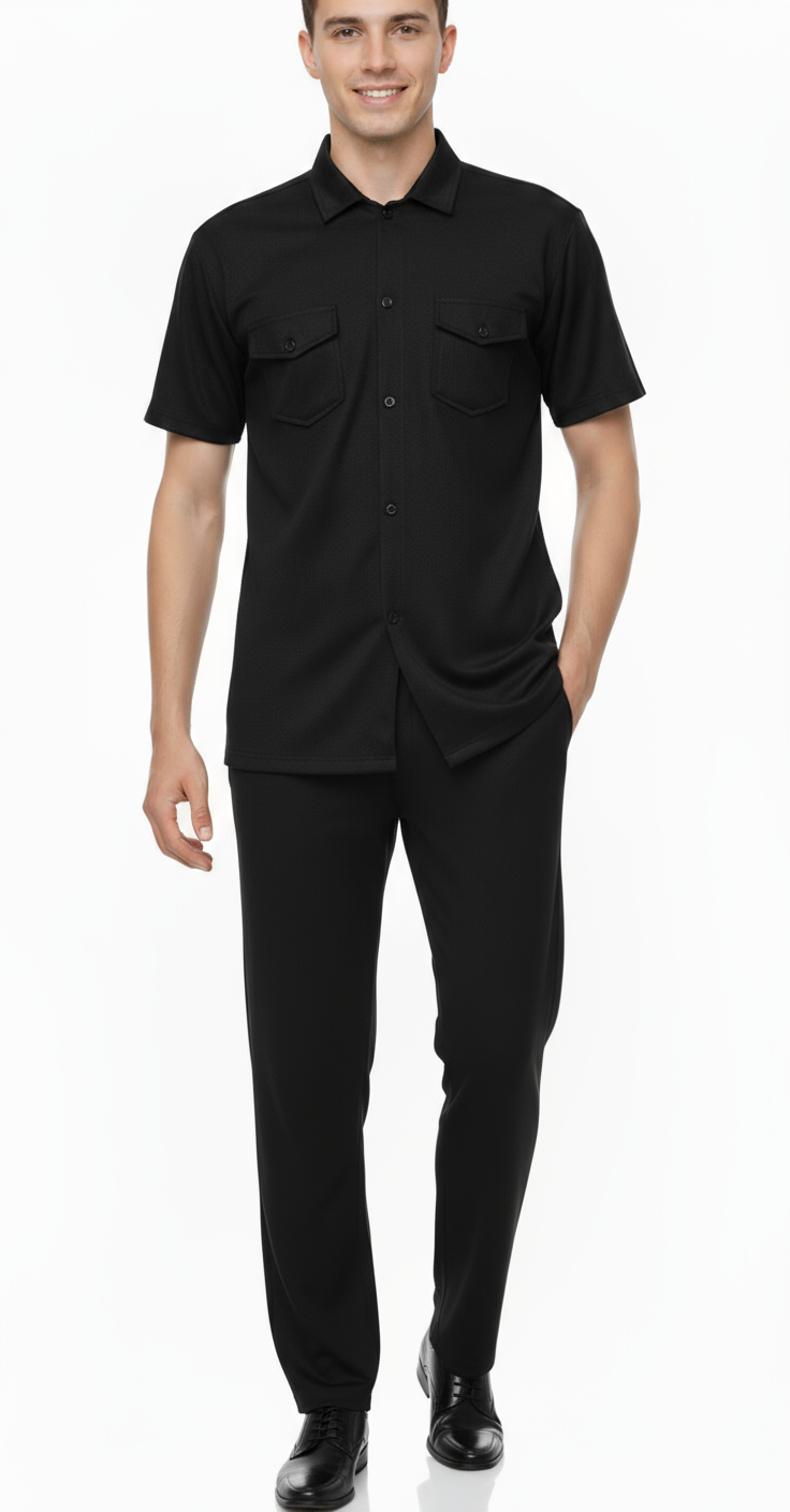 Men’s Safari Suit – Black Elvo By KA