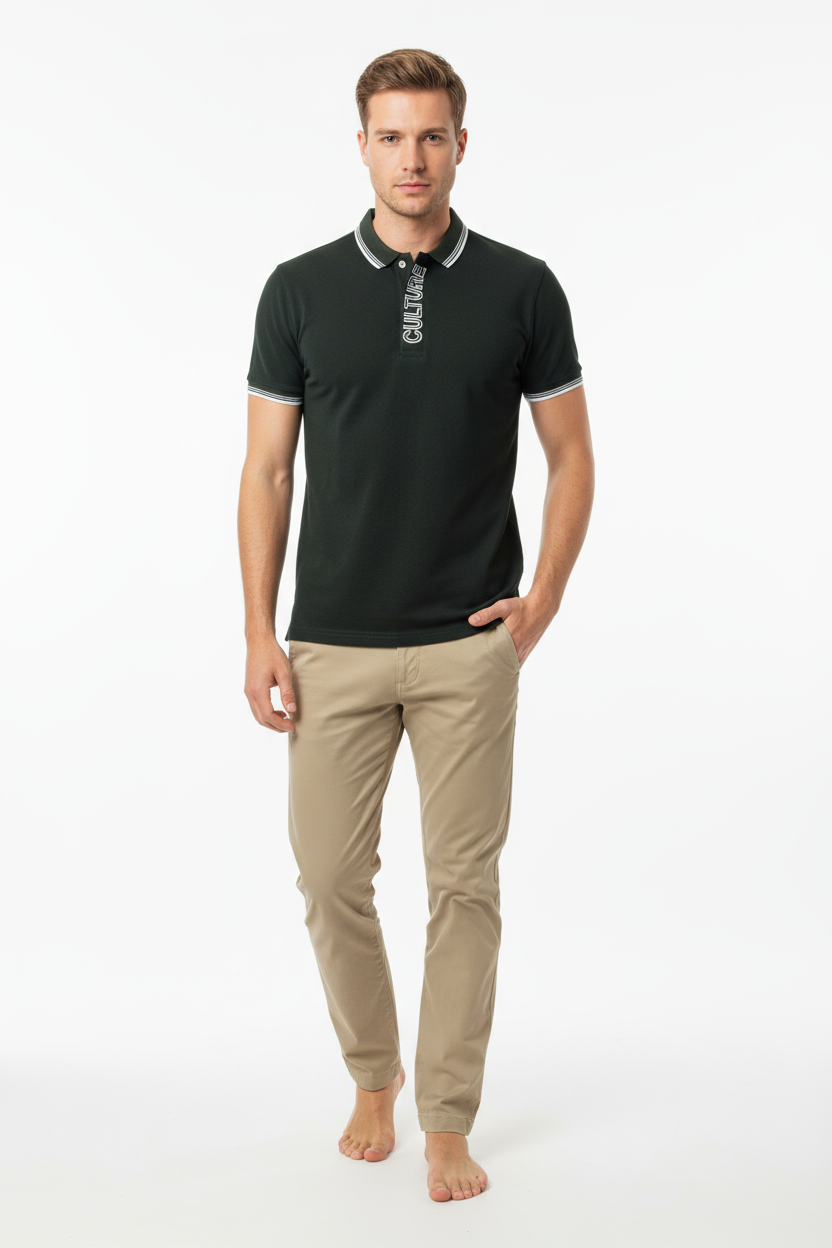 Men’s Green Polo Shirt – CULTURE Design Elvo By KA