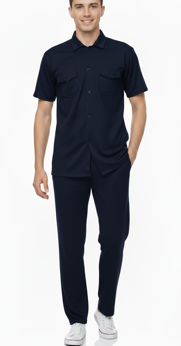 Men’s Safari Suit – Navy Blue Elvo By KA