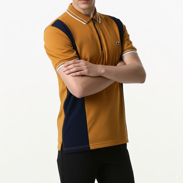 Mustard Navy Polo – Stylish Men’s Wear Elvo By KA