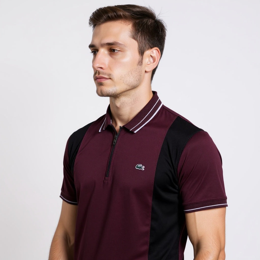 Maroon Black Polo – Trendy Men’s Wear Elvo By KA