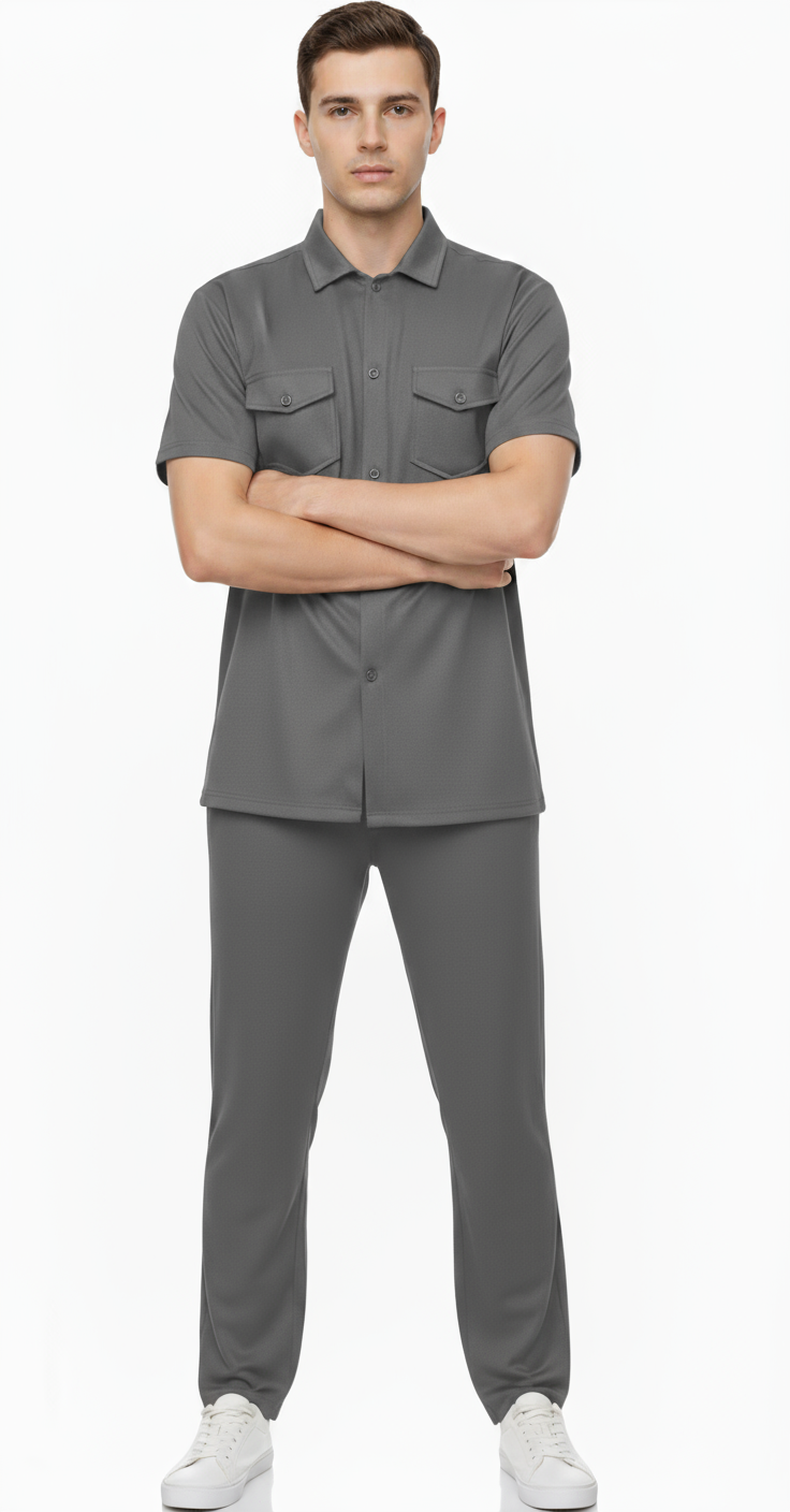 Men’s Safari Suit – Grey Elvo By KA