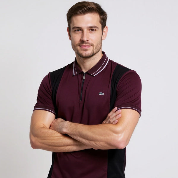 Maroon Black Polo – Trendy Men’s Wear Elvo By KA