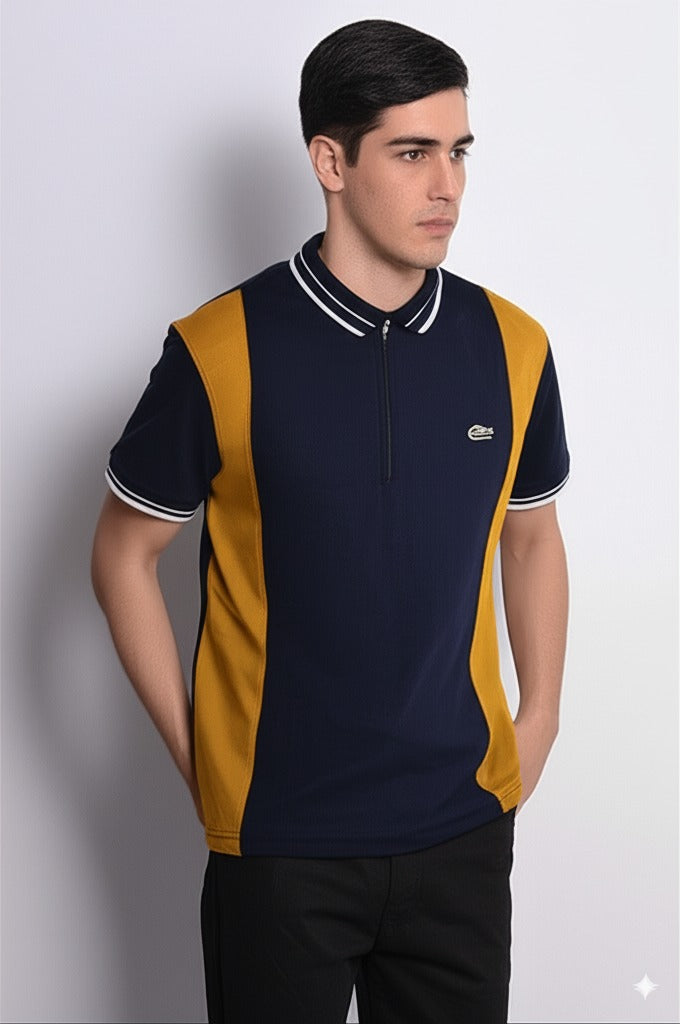 Navy Mustard Polo – Trendy Men’s Wear Elvo By KA