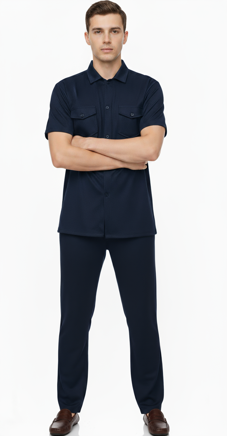 Men’s Safari Suit – Navy Blue Elvo By KA