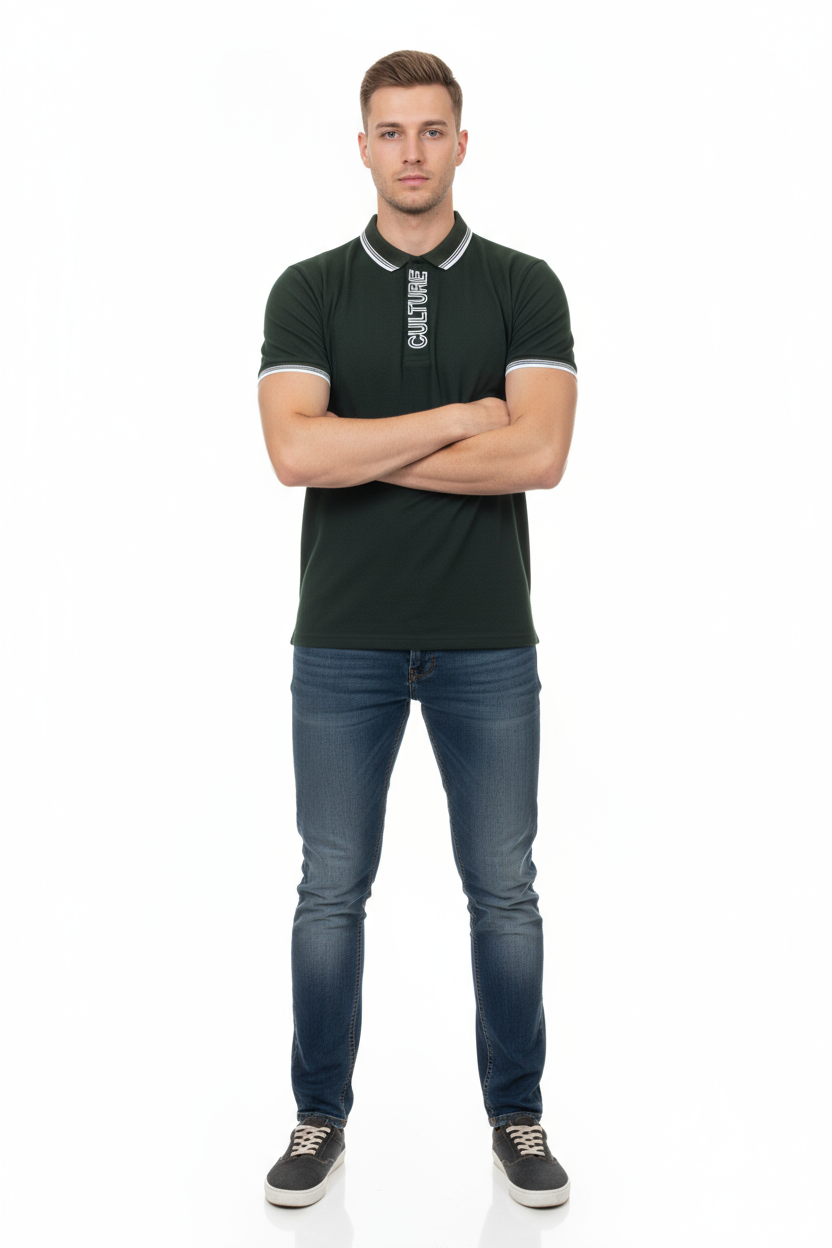 Men’s Green Polo Shirt – CULTURE Design Elvo By KA