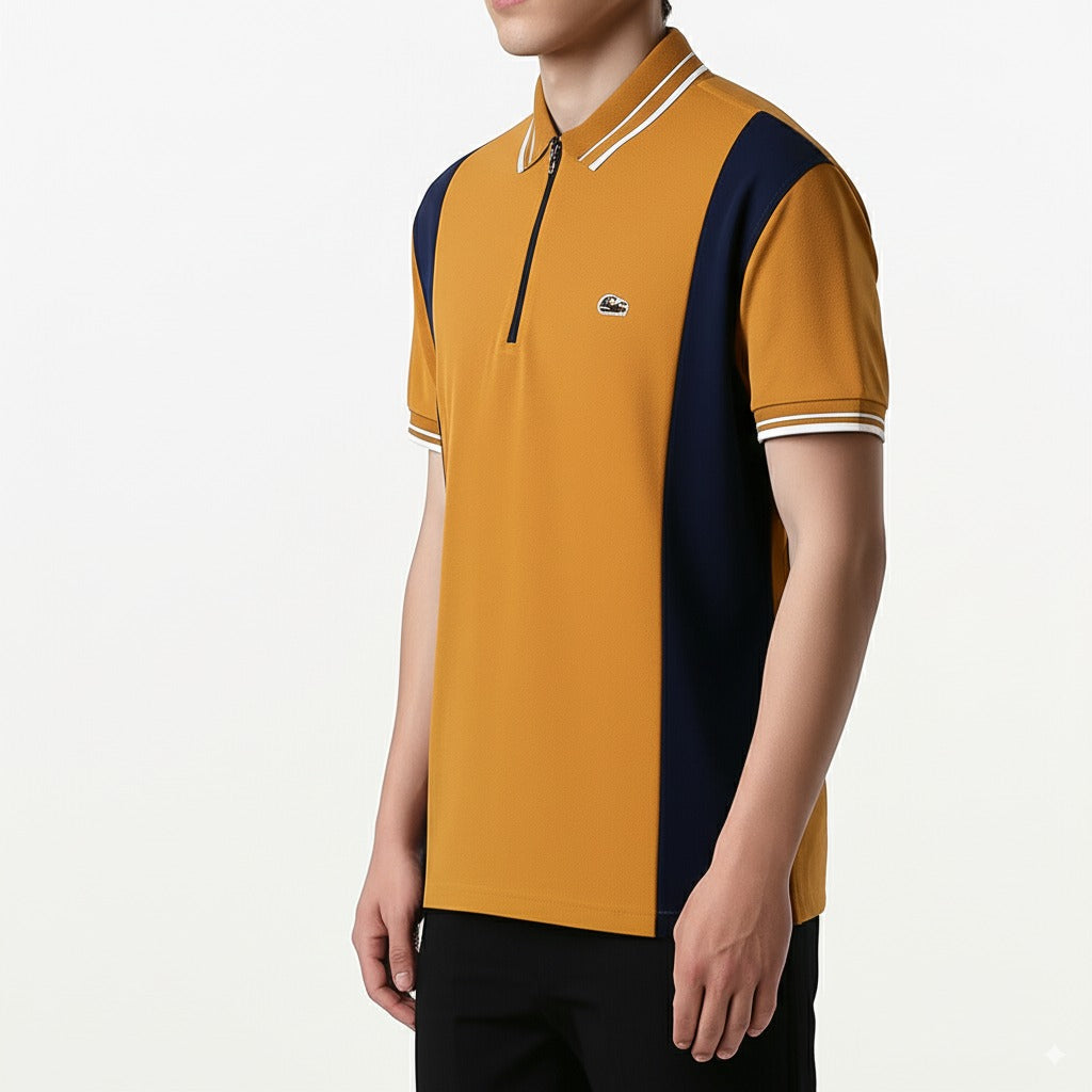 Mustard Navy Polo – Stylish Men’s Wear Elvo By KA