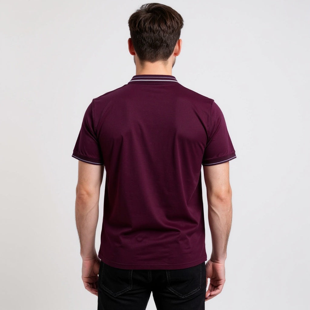 Maroon Black Polo – Trendy Men’s Wear Elvo By KA