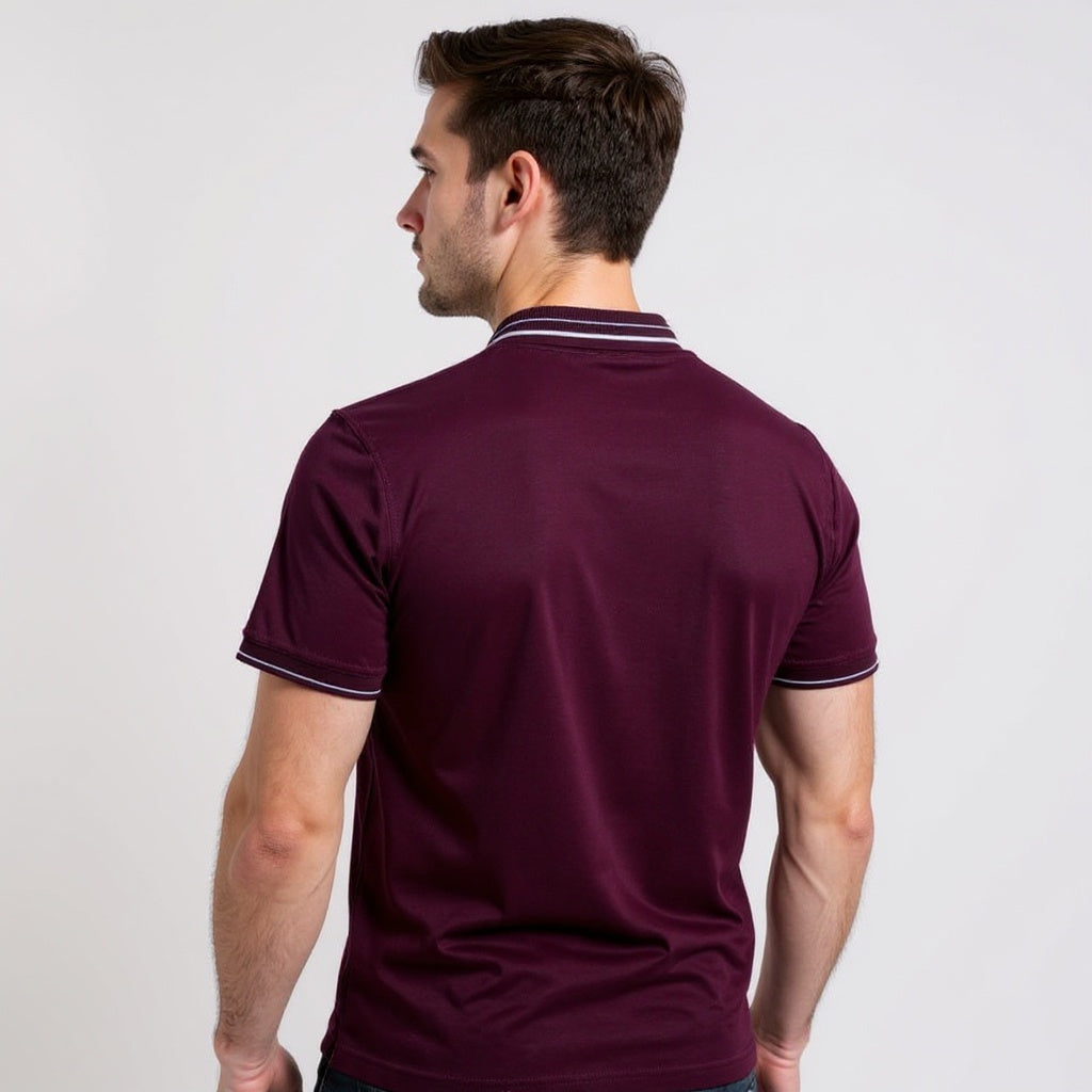 Maroon Black Polo – Trendy Men’s Wear Elvo By KA