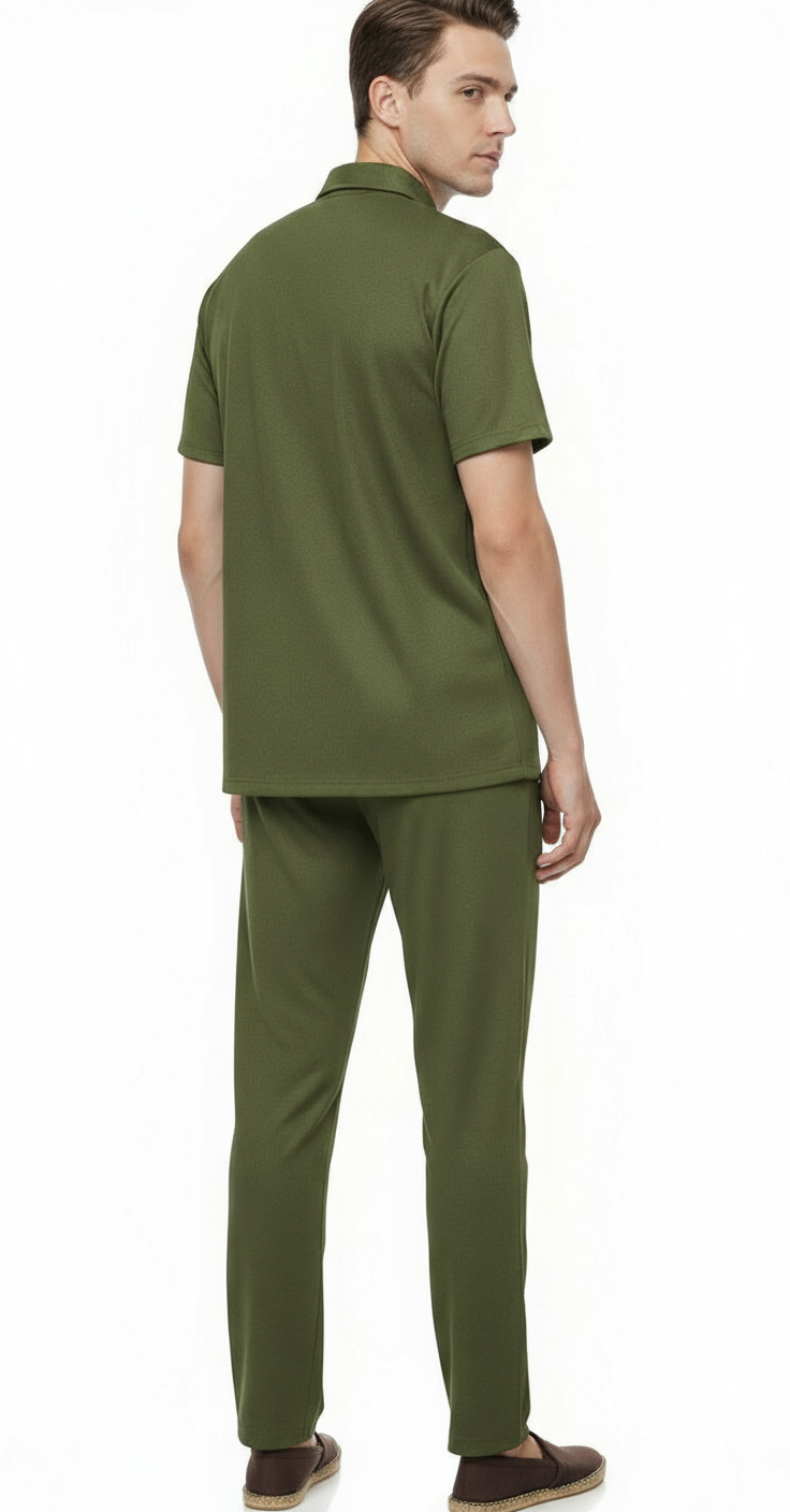 Men’s Safari Suit – Green Elvo By KA
