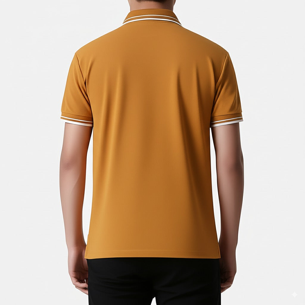 Mustard Navy Polo – Stylish Men’s Wear Elvo By KA
