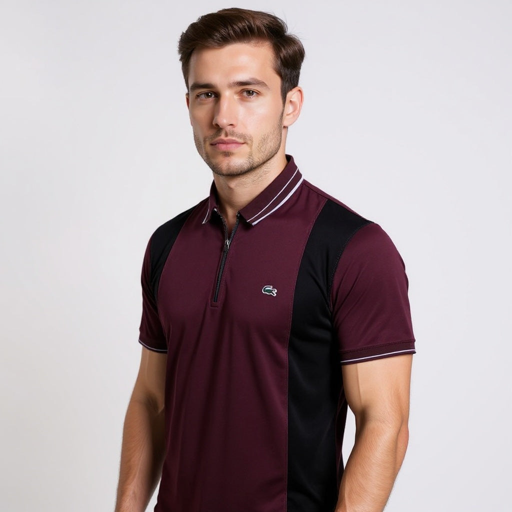 Maroon Black Polo – Trendy Men’s Wear Elvo By KA
