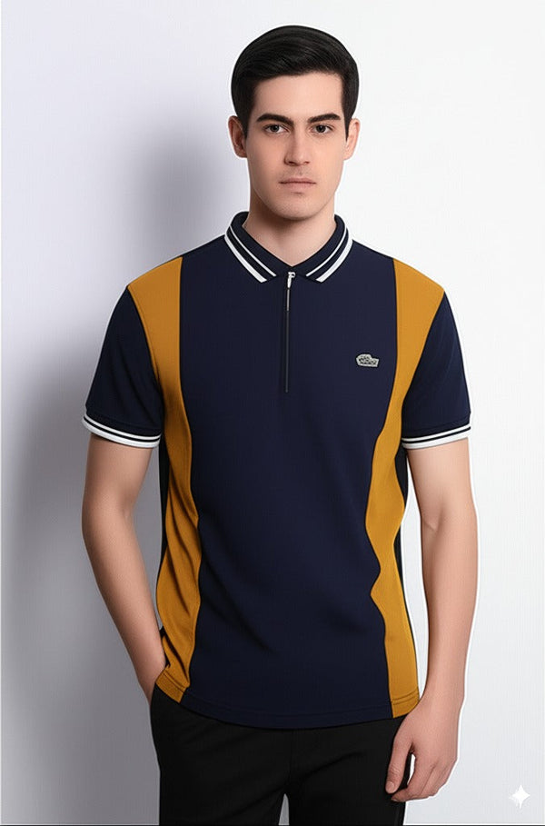 Navy Mustard Polo – Trendy Men’s Wear Elvo By KA