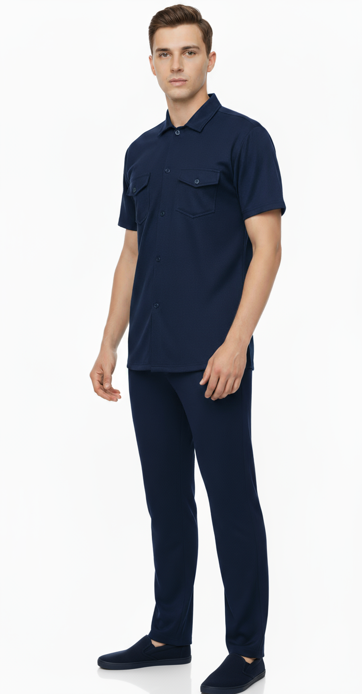 Men’s Safari Suit – Navy Blue Elvo By KA