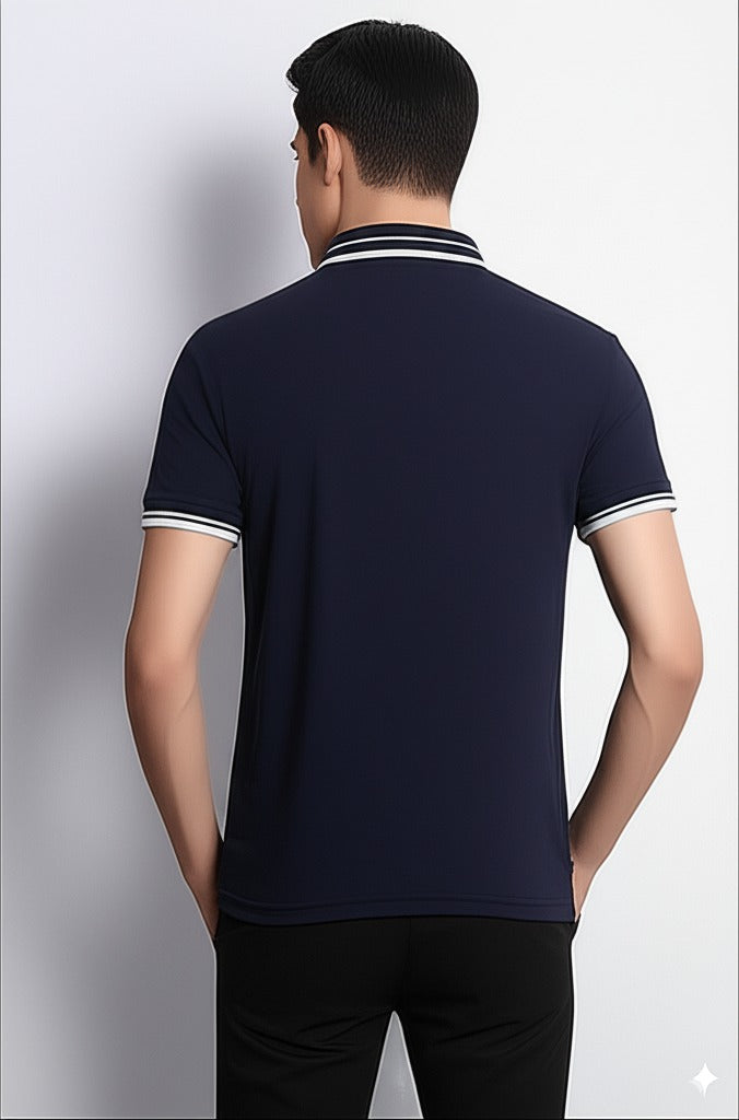 Navy Mustard Polo – Trendy Men’s Wear Elvo By KA