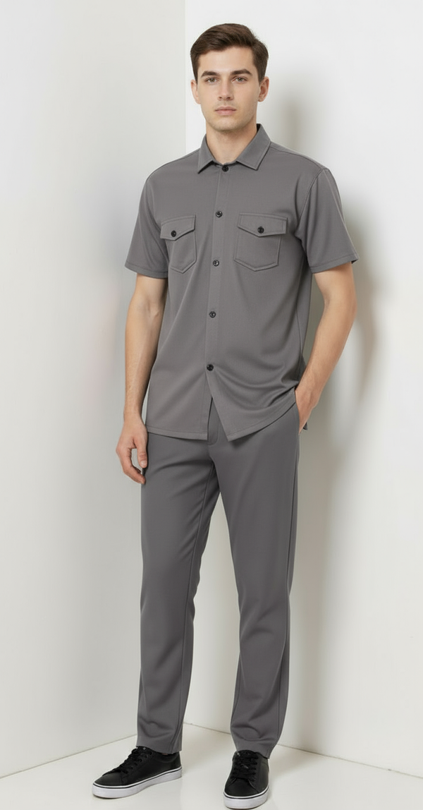 Men’s Safari Suit – Grey Elvo By KA