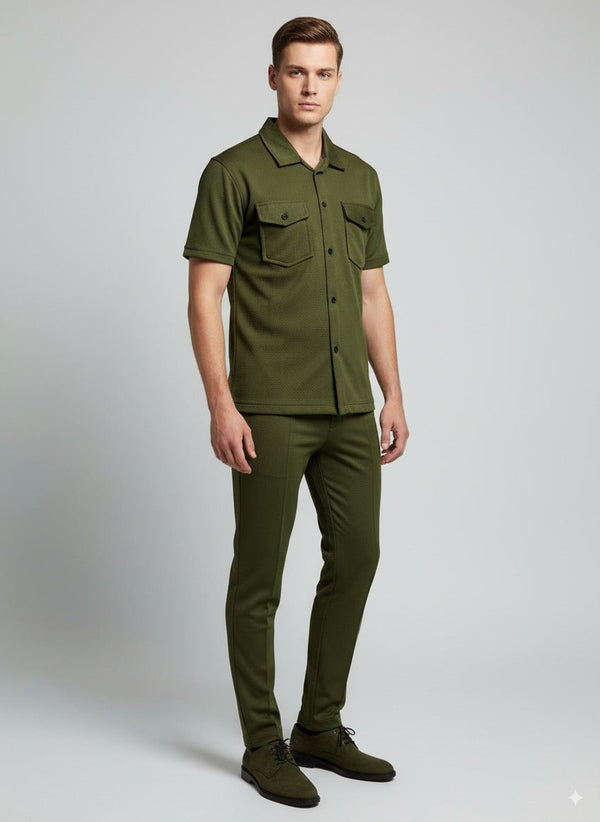 Men’s Safari Suit – Green Elvo By KA