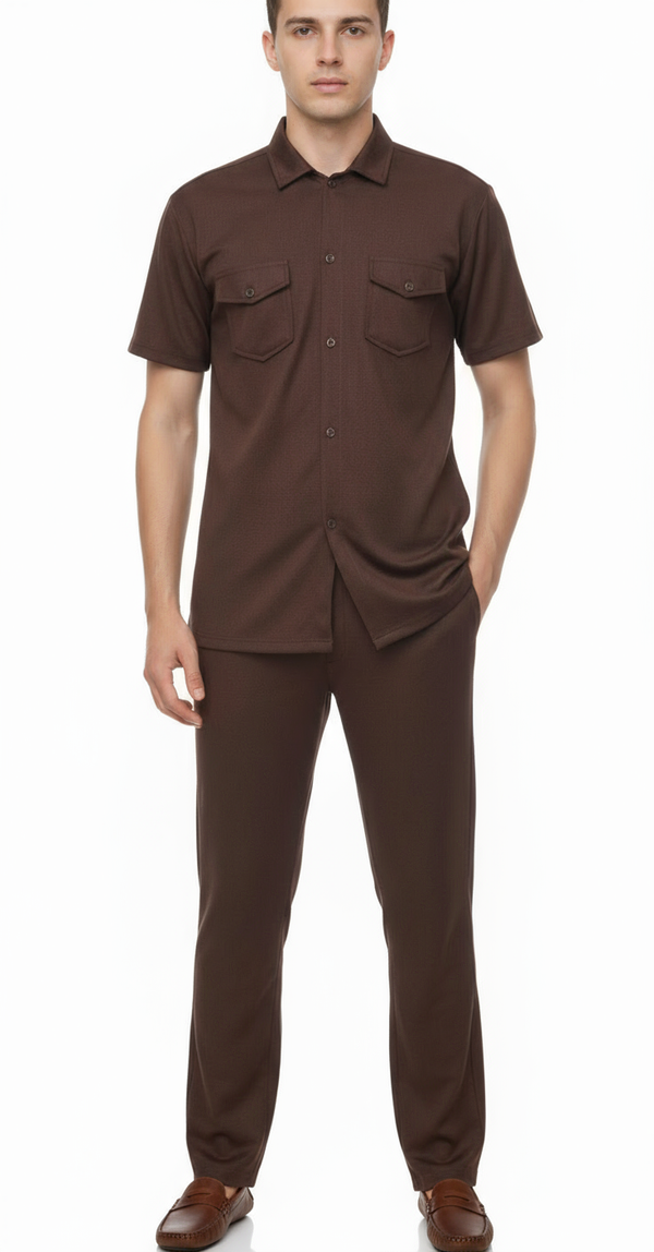 Men’s Safari Suit – Maroon Elvo By KA