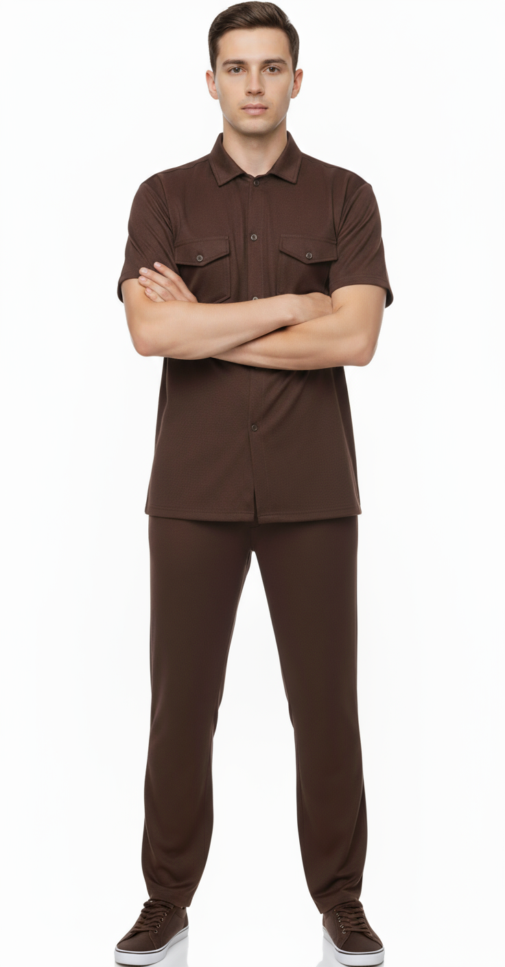 Men’s Safari Suit – Maroon Elvo By KA