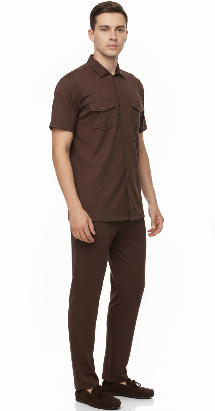 Men’s Safari Suit – Maroon Elvo By KA