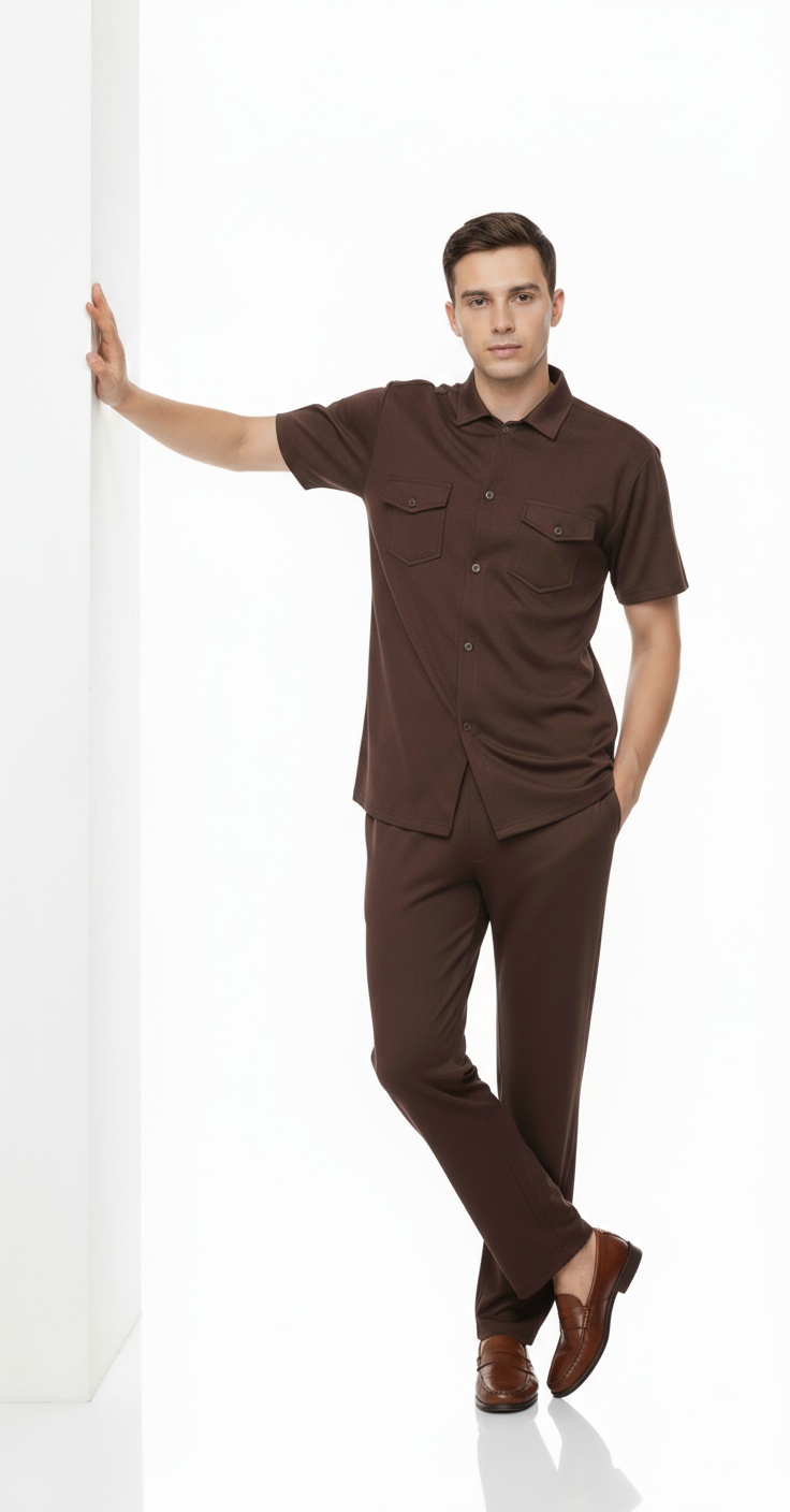 Men’s Safari Suit – Maroon Elvo By KA